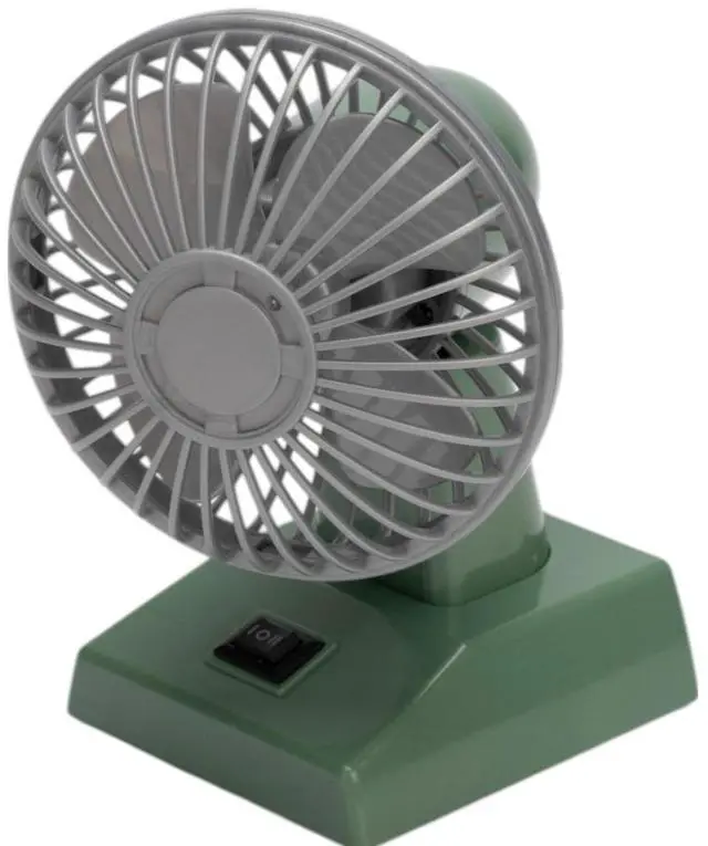 Main image of Sourcingbay Retro 4 Inch Desk Fan  USB & Battery Powered Mini Oscillating Cooling Fan with 2 Speeds, Portable for Home Office Dorm Pets, Vintage Green Gift