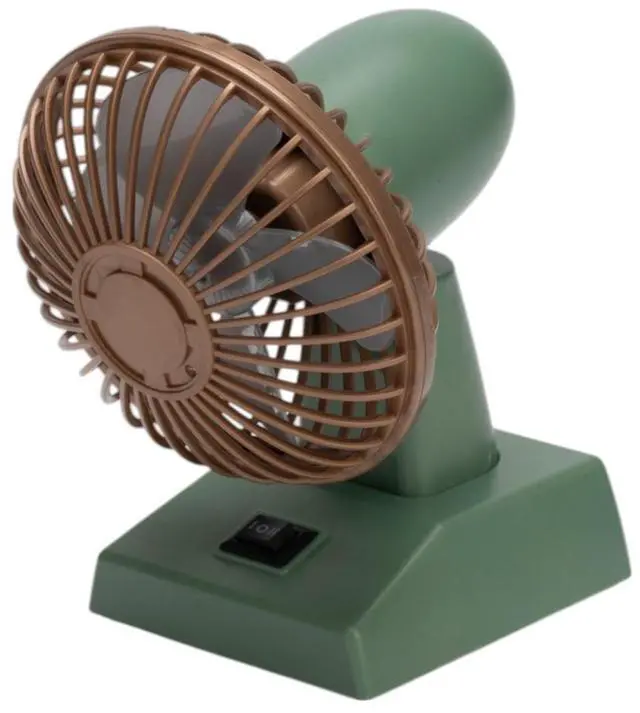 Main image of Sourcingbay Small Desk Fan 4" USB and Battery Operated Mini Fan with 2 Speeds and Oscillating Head, Portable Cooling Table Fan for Home Office Dorm Pets, Retro Green Gift Fan