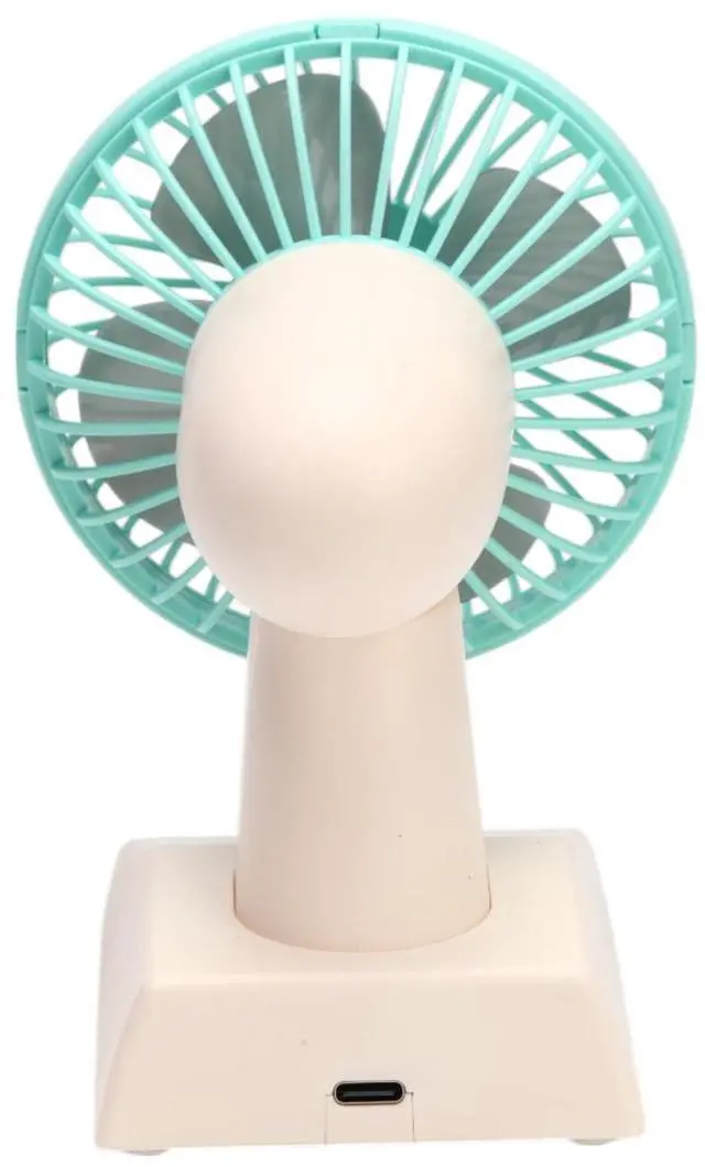 Alt view image 3 of 7 - Sourcingbay 4" Small Desk Fan  USB and Battery Operated Mini Fan with 2 Speeds and Oscillating Head, Portable Cooling Table Fan for Home Office Dorm Pets, Retro Green Gift Fan