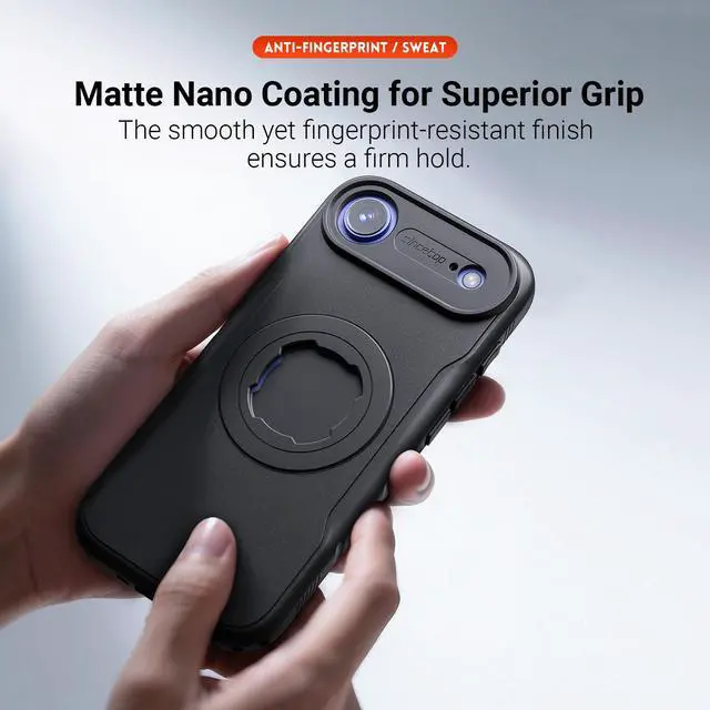 Alt view image 2 of 7 - Sourcingbay Phone Case Compatible with iPhone 17 Air, Magnetic for MagSafe, Clear Slim Shockproof Protective Cover with Bike Lock-in Design, Black