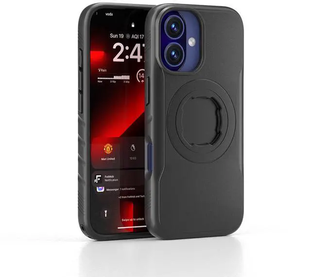 Main image of Sourcingbay Phone Case Compatible with iPhone 16 Pro, Magnetic for MagSafe, Clear Slim Shockproof Protective Cover with Bike Lock-in Design, Black