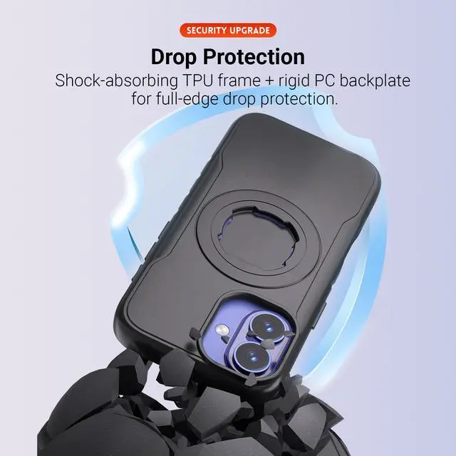 Alt view image 7 of 7 - Sourcingbay Phone Case Compatible with iPhone 15 Pro, Magnetic for MagSafe, Clear Slim Shockproof Protective Cover with Bike Lock-in Design, Black