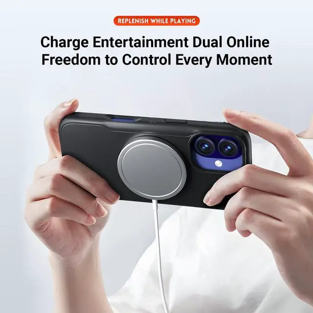 Alt view image 6 of 7 - Sourcingbay Phone Case Compatible with iPhone 15 Pro, Magnetic for MagSafe, Clear Slim Shockproof Protective Cover with Bike Lock-in Design, Black