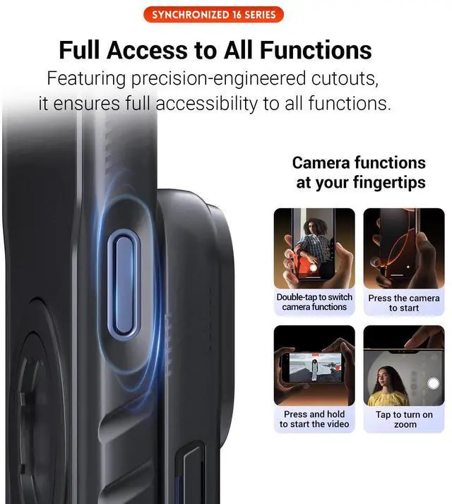 Alt view image 5 of 7 - Sourcingbay Phone Case Compatible with iPhone 15 Pro, Magnetic for MagSafe, Clear Slim Shockproof Protective Cover with Bike Lock-in Design, Black