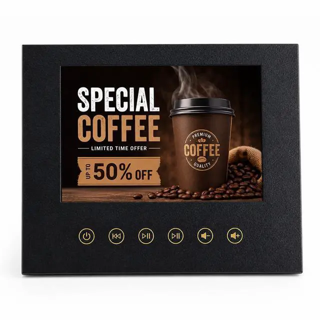 Main image of Sourcingbay 7" Video Greeting Card Player, Black Faux Leather Digital Frame for Gifts