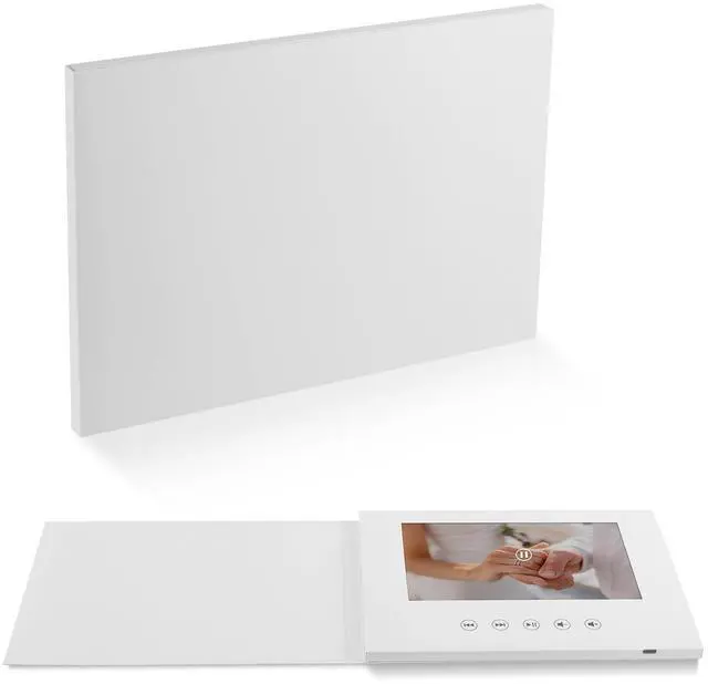 Main image of Sourcingbay 7" Blank White Video Greeting Card, Auto-Play DIY A5 Memory Book
