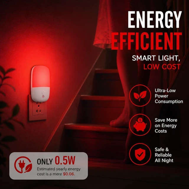 Alt view image 7 of 7 - Sourcingbay 670nm Red Light Therapy Night Light, Sleep Aid Dimmable Lamp 2 Pack