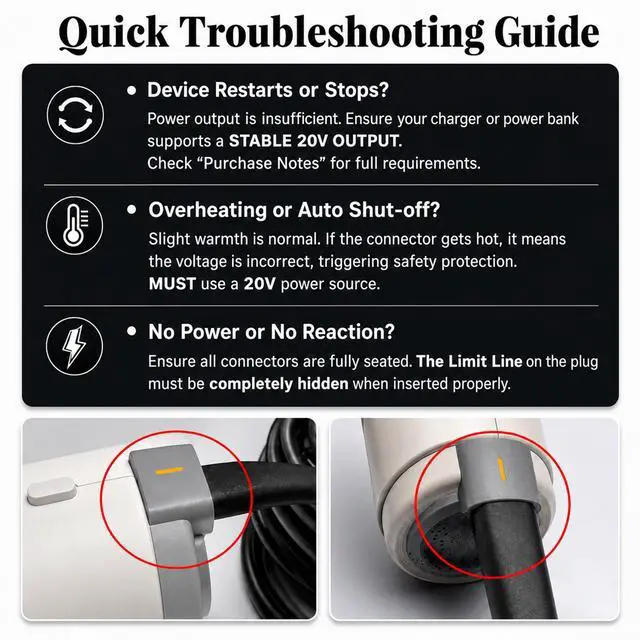 Alt view image 5 of 7 - Sourcingbay USB-C Power Cord for ResMed AirMini 1.3ft 24V Stable Output, 30W PD,Works with Power Banks & Car Chargers, No Converter Box, Travel CPAP Cord (Not for S11 or Apple 20.3V)