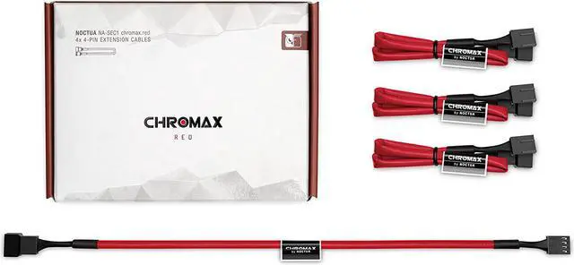 Main image of Noctua NA-SEC1 chromax.Black, 3-Pin/4-Pin Extension Cables (30cm, Red)