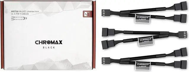 Main image of Noctua NA-SYC1 chromax.Black, 4 Pin Y Splitter Cables for PC Fans, 1 to 2 Converter, 3 Pack (Black)