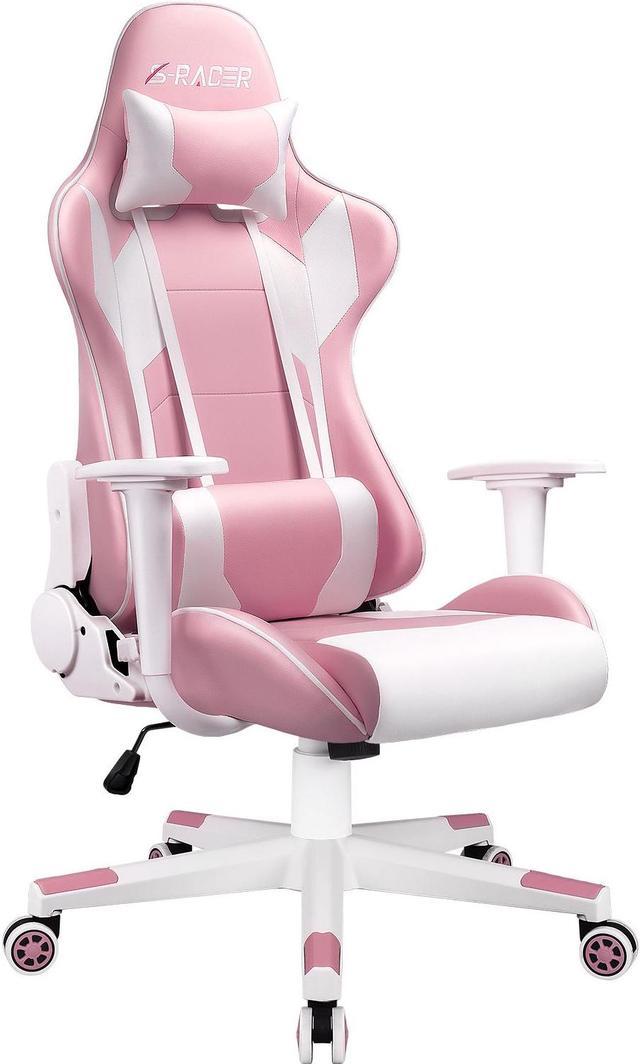 Back Support Gaming Chair Armrest Cover Ergonomic Pink Office