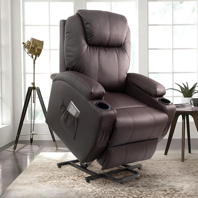 Homall Electric Power Lift Recliner, PU Leather Lift Assist Recliner with  Massage