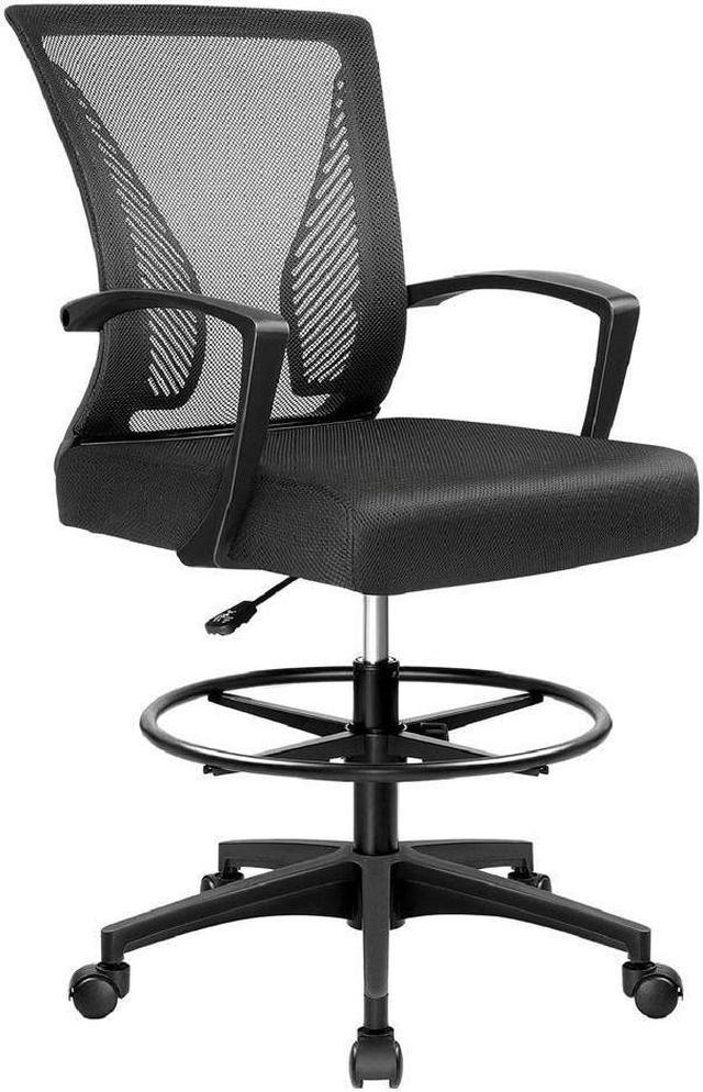 Drafting Chair Tall Office Chair Adjustable Height with Arms Foot