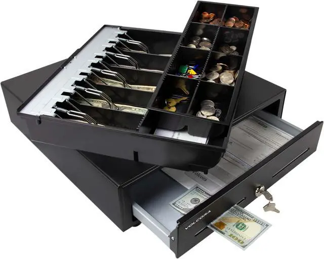 Main image of 16'' Cash Register with Fully Removable 2 Tier Cash Tray, 5 Bill/8 Coin