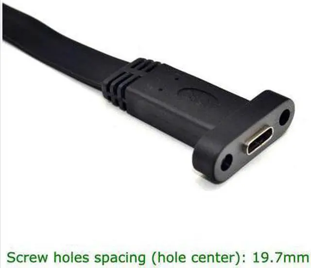 Alt view image 3 of 12 - Motherboard 20Pin USB 3.1 Type-E Header Male Gen2 10Gbps to USB 3.1 Type-C USB-C Female Extension Data Cable with Back Panel Standard Full Height Bracket 12cm Backplate Black 30cm