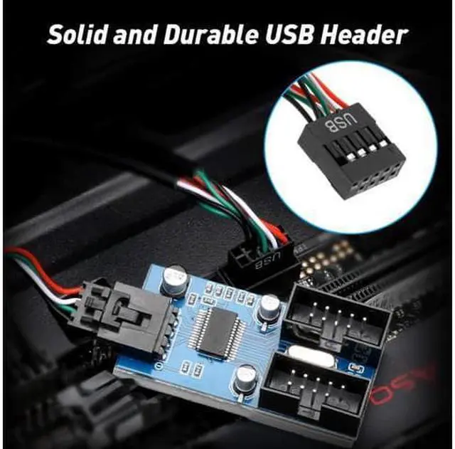 Alt view image 6 of 12 - Rocketek Motherboard USB 2.0 9pin Header 1 to 4 Extension Hub Splitter Adapter - Converter MB USB 2.0 Female to 4 Female - 30CM Cable USB 9-pin Internal Cable 9 pin Connector Adapter Port Multiplier