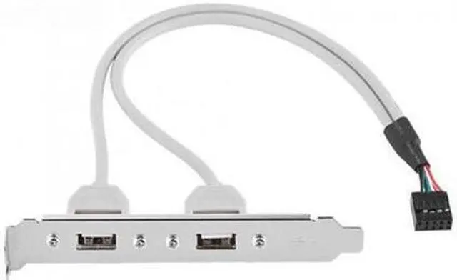 Main image of CY PCI USB 2.0 A type Female Screw to Motherboard 9p header cable with bracket U2-142