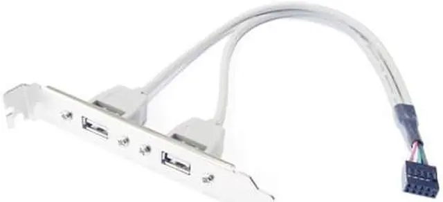 Alt view image 3 of 10 - CY PCI USB 2.0 A type Female Screw to Motherboard 9p header cable with bracket U2-142