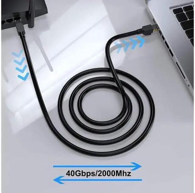 Alt view image 6 of 14 - Cat 8 Ethernet Cable 50 ft Shielded, 26AWG Lastest 40Gbps 2000Mhz SFTP Patch Cord, Heavy Duty High Speed Cat8 LAN Network RJ45 Cable- in Wall, Outdoor, Weatherproof Rated for Router, Modem, Gaming