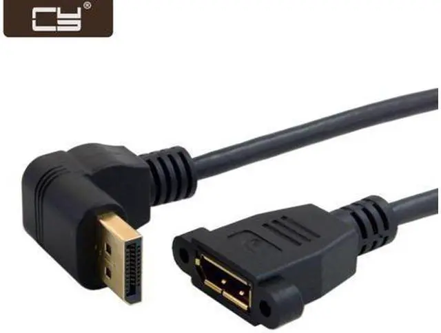 Main image of CY DisplayPort Display Port Male to Female 90 Degree Up Angled Extension Cable DP-015-UP