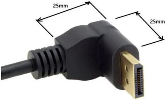 Alt view image 5 of 14 - CY DisplayPort Display Port Male to Female 90 Degree Up Angled Extension Cable DP-015-UP