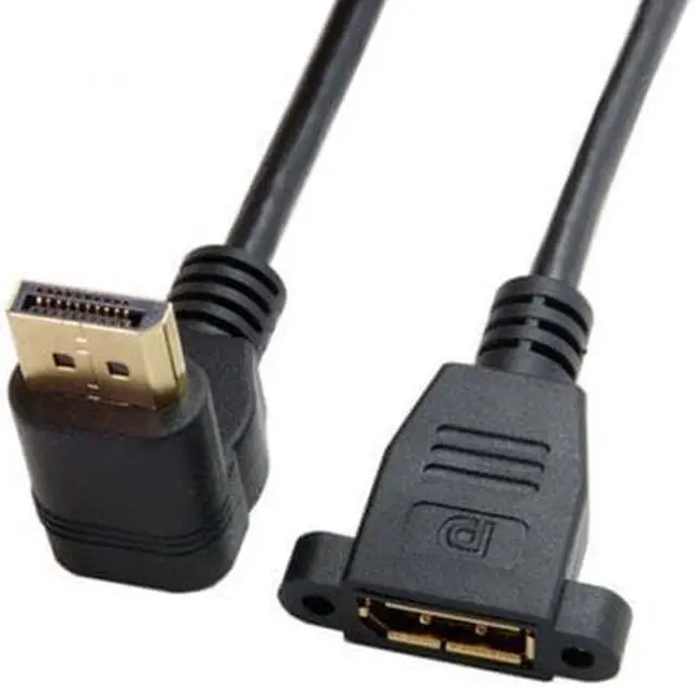 Alt view image 6 of 14 - CY DisplayPort Display Port Male to Female 90 Degree Up Angled Extension Cable DP-015-UP