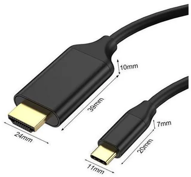 Alt view image 2 of 10 - USB C to HDMI Cable Adapter 6ft 4K,DEFEILIN USB Type C to HDMI Cable Thunderbolt 3 Compatible with MacBook Pro 2018 IPad pro,Samsung S9 S10,Surface Book 2,Dell XPS 13/15,Pixelbook More