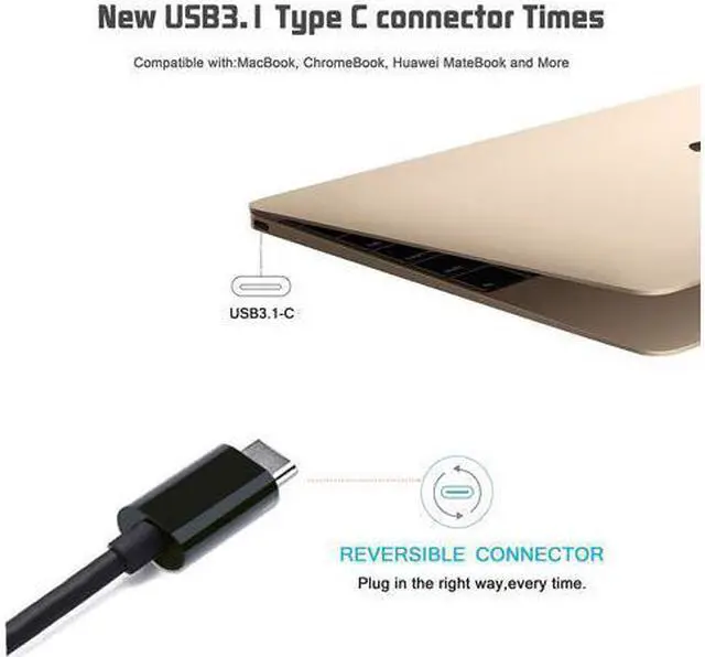 Alt view image 2 of 18 - Cabledeconn Thunderbolt 3 dvi Cable usb c USB 3.1 Type-C to dvi Adapter for New Macbook pro 2017 2016 dell xps Samsung Galaxy S8
