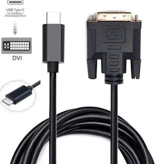 Alt view image 3 of 18 - Cabledeconn Thunderbolt 3 dvi Cable usb c USB 3.1 Type-C to dvi Adapter for New Macbook pro 2017 2016 dell xps Samsung Galaxy S8