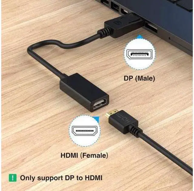 Alt view image 9 of 20 - DisplayPort to HDMI Adapter DP to HDMI Adapter Cable Male to Female Support 1080P 3D for Display Port Enabled Desktops and Laptops to Connect to HDMI Displays Adapter