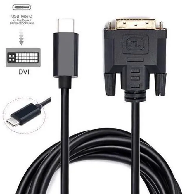 Alt view image 9 of 18 - Cabledeconn Thunderbolt 3 dvi Cable usb c USB 3.1 Type-C to dvi Adapter for New Macbook pro 2017 2016 dell xps Samsung Galaxy S8