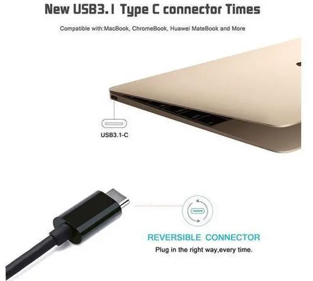Alt view image 8 of 18 - Cabledeconn Thunderbolt 3 dvi Cable usb c USB 3.1 Type-C to dvi Adapter for New Macbook pro 2017 2016 dell xps Samsung Galaxy S8