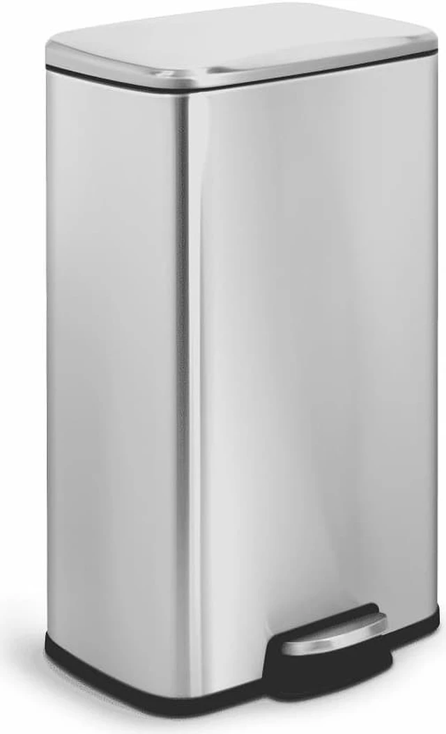 Alt view image 3 of 5 - Mega Casa 8 Gal./30 Liter Rectangular Stainless Steel step-on Trash Can for kitchen