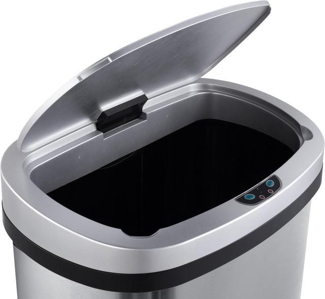 Alt view image 3 of 7 - Mega Casa 13 Gallon Stainless Steel Oval Kitchen Motion Sensor Trash Can