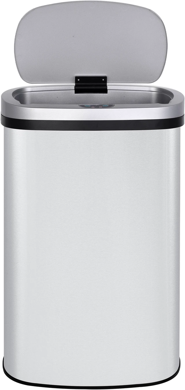 Alt view image 2 of 6 - Mega Casa 15.85 Gallon Stainless Steel Oval Kitchen Motion Sensor Trash Can