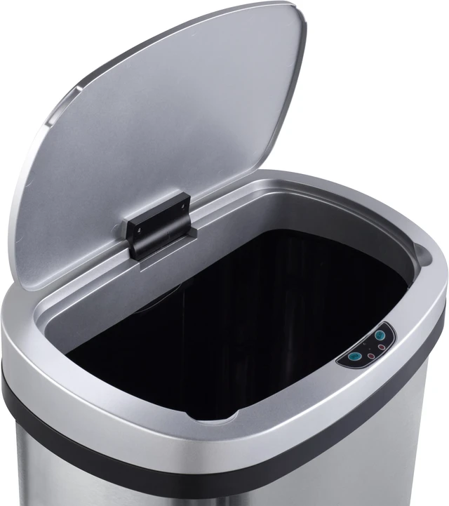 Alt view image 6 of 6 - Mega Casa 15.85 Gallon Stainless Steel Oval Kitchen Motion Sensor Trash Can