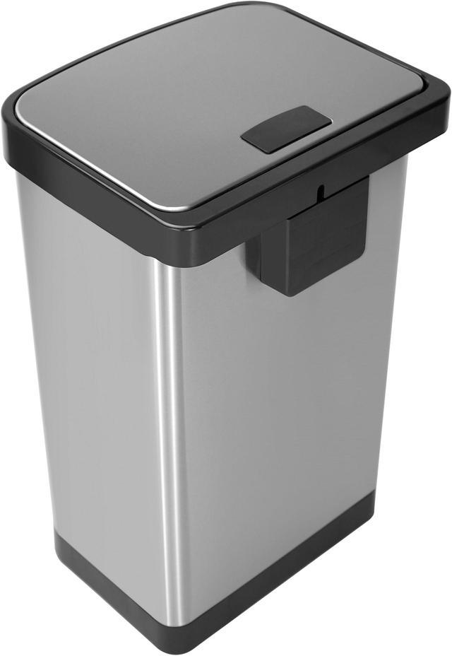 13.2 Gal./ 50 Liter Rectangle Step Stainless Steel Trash Can-Mega Casa