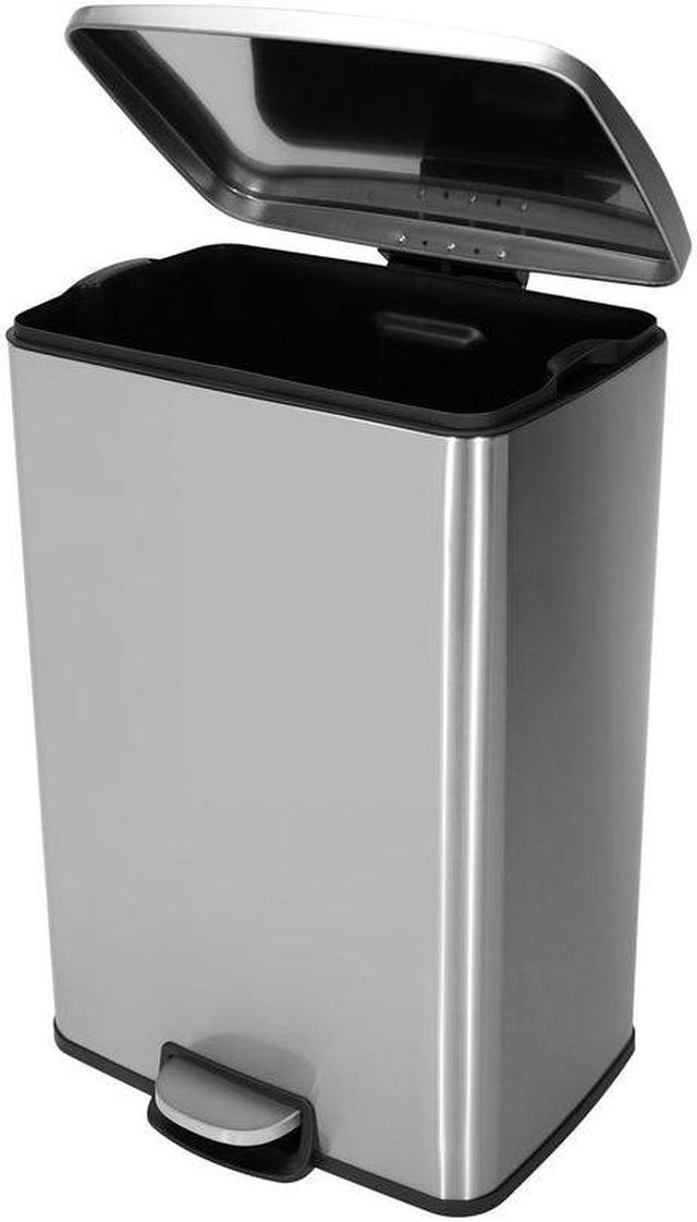 13.2 Gal./ 50 Liter Rectangle Step Stainless Steel Trash Can-Mega Casa