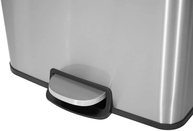 Alt view image 3 of 3 - 13.2 Gal./ 50 Liter Stylish Rectangular Shape Stainless Steel Trash Can