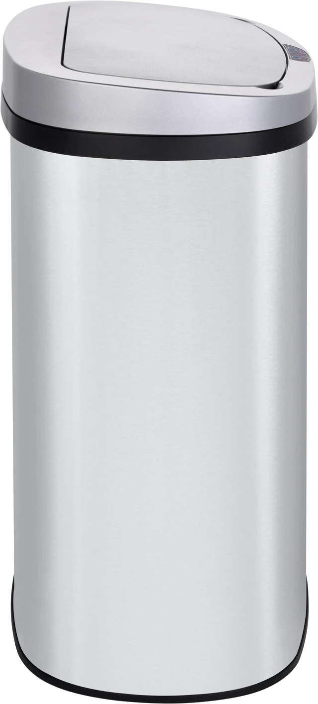 Alt view image 2 of 7 - 13 Gallon Stainless Steel Oval Kitchen Motion Sensor Trash Can