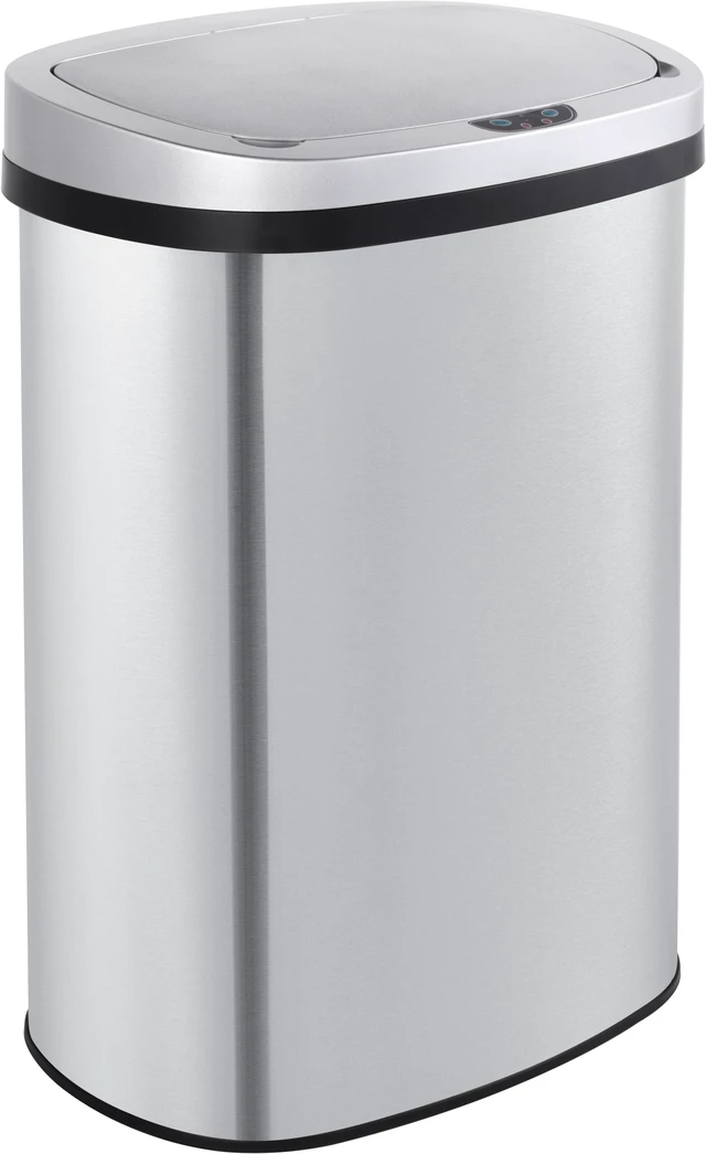 Alt view image 4 of 7 - 13 Gallon Stainless Steel Oval Kitchen Motion Sensor Trash Can