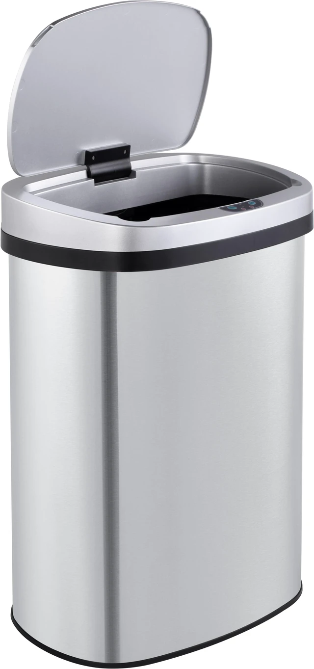 Alt view image 7 of 7 - 13 Gallon Stainless Steel Oval Kitchen Motion Sensor Trash Can