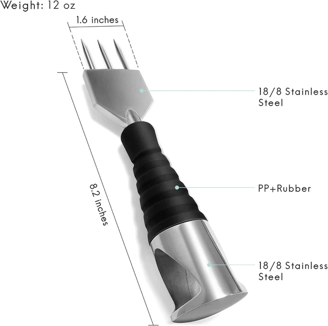 Alt view image 5 of 7 - 18/8 Stainless Steel 3-Prong Ice Pick, Ice Breaker Tool, Non-Slip Grip Handle, for Kitchen, Bar, Bartender and Restaurant