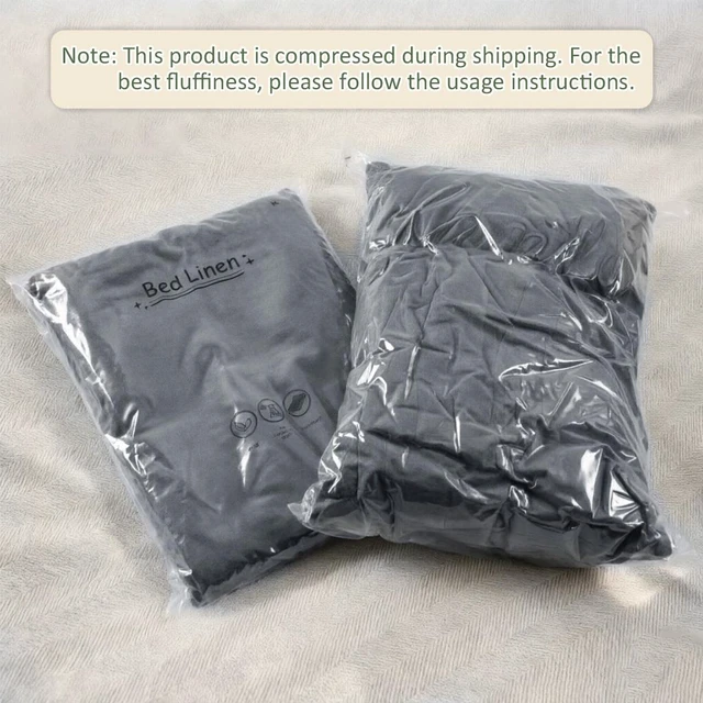 Alt view image 2 of 5 - 5-Piece Modern Minimalist Duvet Cover Set with Cushions King Size Gray