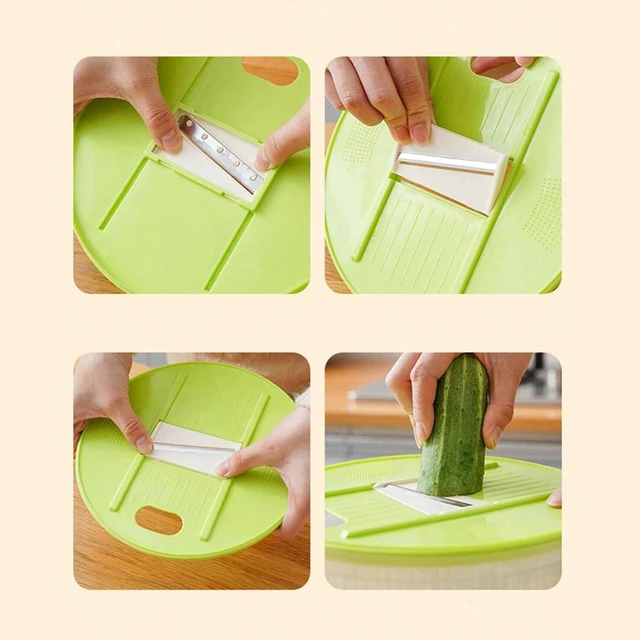 Alt view image 5 of 7 - 3L Multifunctional Vegetable Spinner and Grater, Compact Salad Strainer Bowl for Quick Prep, Easy to Clean, Lightweight Kitchen Gadget