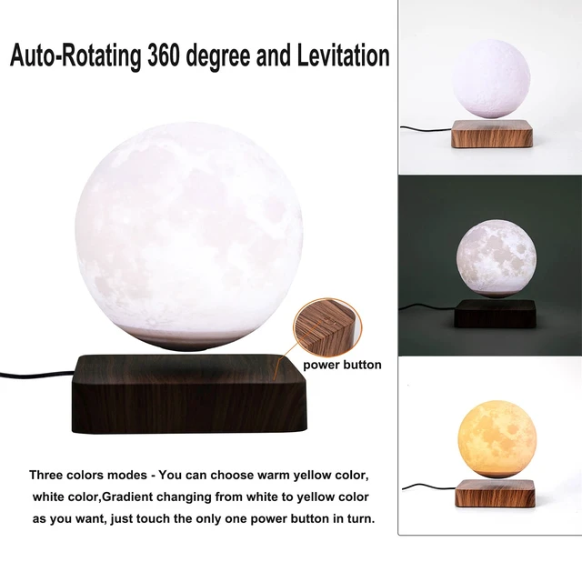 Alt view image 5 of 7 - Magnetic Levitating Floating Moon Lamp Night Light Room Table Decor
