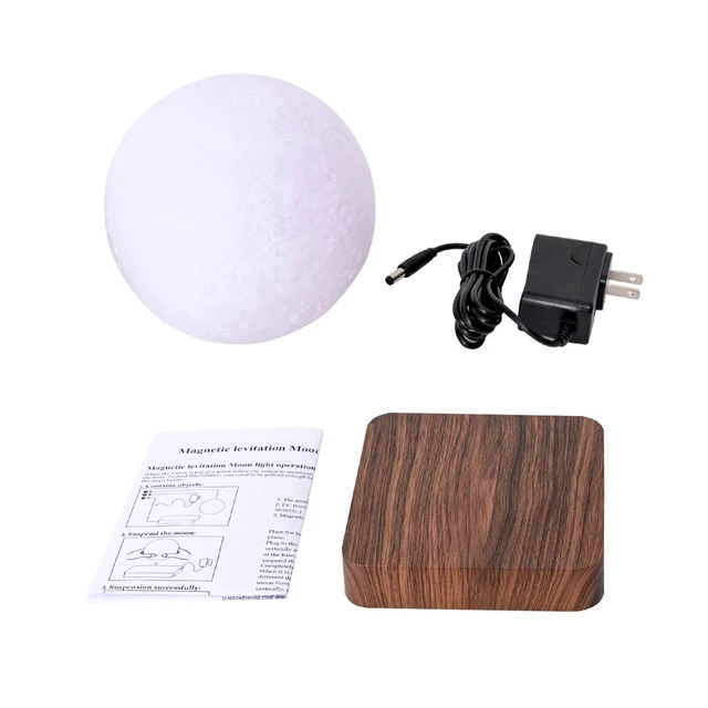 Alt view image 7 of 7 - Magnetic Levitating Floating Moon Lamp Night Light Room Table Decor