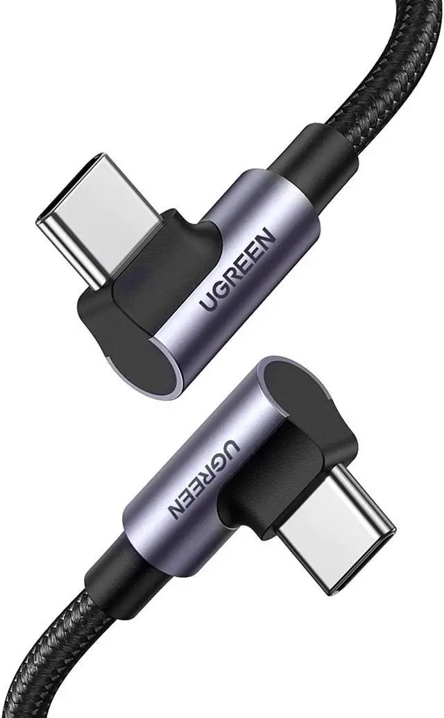 Main image of UGREEN USB-C to USB-C Cable 90 Degree 100W PD Fast Charging Cord for Apple MacBook Pro Air Huawei Matebook iPad Pro 2020 Chromebook Pixel 4 XL Samsung Galaxy S20 S10 Note 10 Switch (10ft)