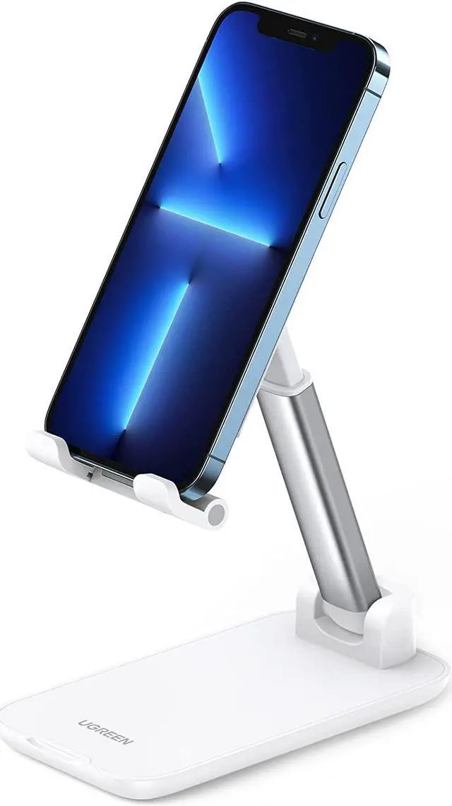Main image of UGREEN Phone Stand Cell Phone Holder for Desk Adjustable Foldable Compatible with iPhone 13 12 Pro Max iPhone 11 XS XR X SE 8 Plus 6 7 Samsung Galaxy Note20 S20 S10 S9 S8 Mobile Phone, White