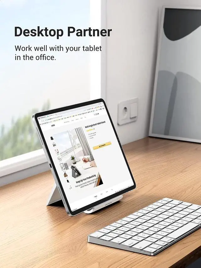 Alt view image 5 of 7 - UGREEN Tablet Stand Holder Adjustable Protable Desktop Holder Dock Compatible for iPad 10.2 iPad Pro 11 Inch iPad 9.7 iPad Mini 5 4 3 2 iPad Air Nintendo Switch iPhone 13 12 Pro Max 11 XS XR White